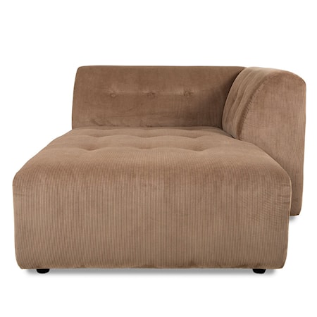 Vint couch: Element höger Divan Corduroy rib Brun