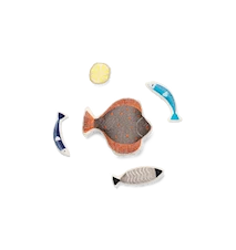 Embroidered Leksak Fisk Set om 5