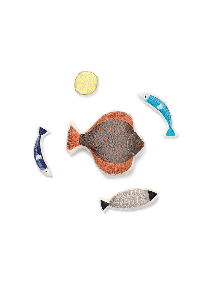 Embroidered Leke Fisk Sett med 5
