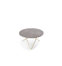 O Table Grå Marmor med Messingramme Ø80