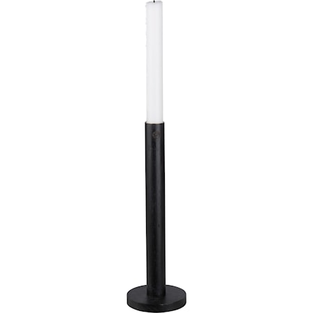 Kerzenhalter Holz Schwarz 25 cm