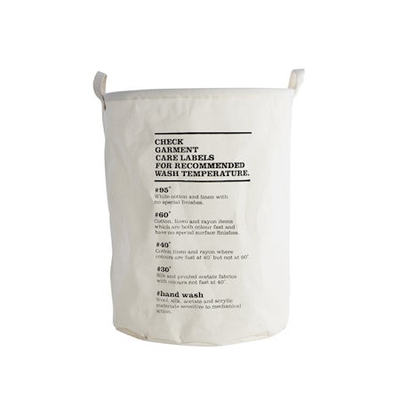 Corbeille à linge Wash instructions Ø 40 x 50 cm blanc