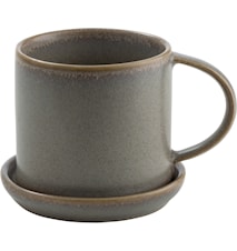 Kaffeetasse mit Untertasse Grau