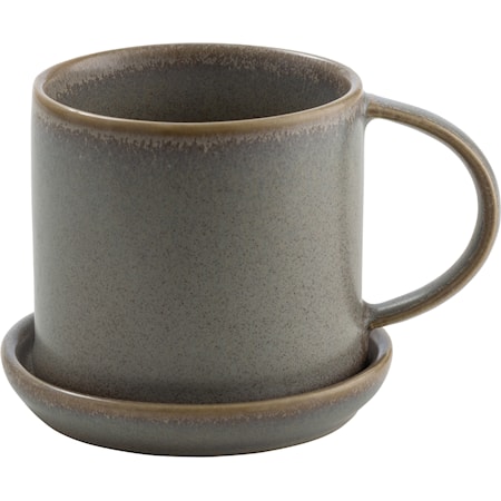 Tasse à café avec soucoupe - gris