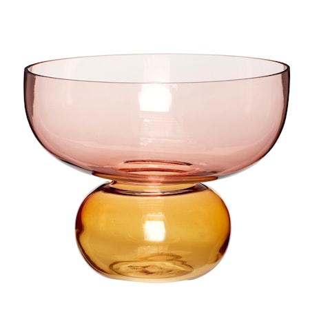 Hübsch Vase Glas Lyserød/Rav