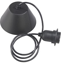 Lámpara de techo base EU negro cable 1,2 m