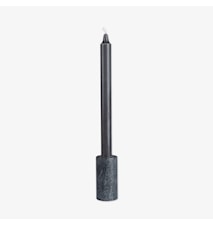 Lysholder Kronlys Ø4,4x9 cm Marmor Sort