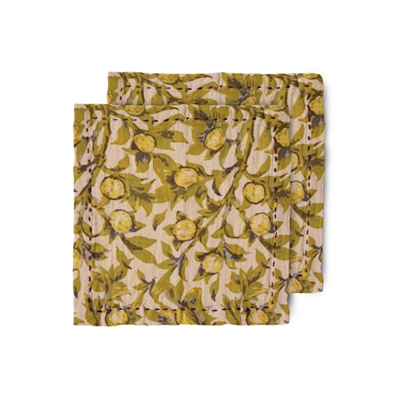 Lautasliinat 2-pakkaus 30 x 30 cm Puuvilla Oliivi