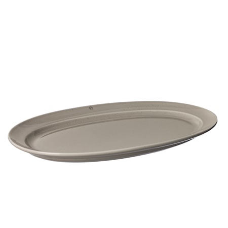 Serveringsfad Ovalt 42x25 cm Porcelæn Sand
