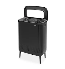 Bo Tvättkorg HI Mattsvart Plastlock 2x45L