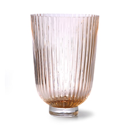 Bilde av Glas Vase Ribbed Peach