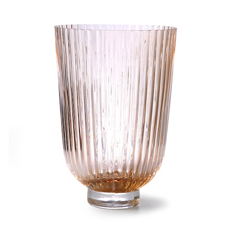 Glas Vas Ribbed Peach