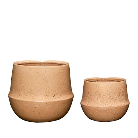 Hübsch Kruka keramik Set om 2 Sand