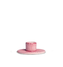 Stripes Ljusstake Ø8 cm Rosa