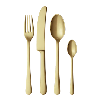 Georg Jensen Copenhagen Bestickset 4-delar Matt Guld