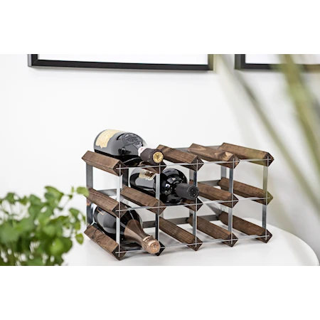 12 botellas división en cruz estantería para botellas de vino roble oscuro