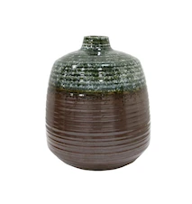 Vase fleurs céramique vert/marron