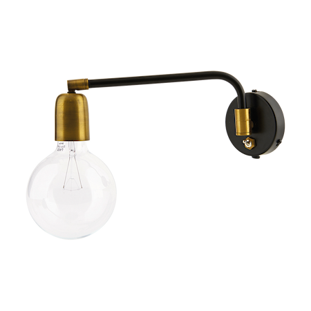 Molecular Vegglampe Svart/Messing 22 cm