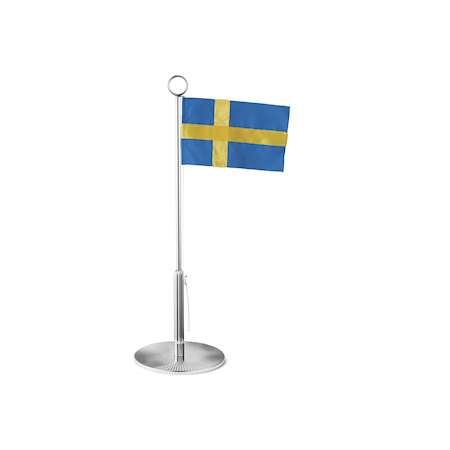 Bernadotte Flaggstång med svensk flagga 39 cm Rostfritt stål