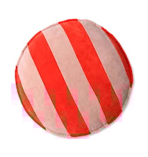 Striped Velvet Istuintyyny Pyöreä Red/Pink 60 cm