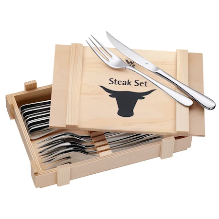 Steakbestikk/Grillbestikk 12 deler Blank Stål