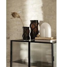 Haze vitrineskap rillet glass svart 70 x 155 cm