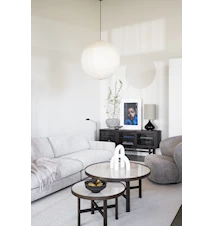 Marsden Salongbord Ø 60 cm Beige Keramikk / Brun Eik