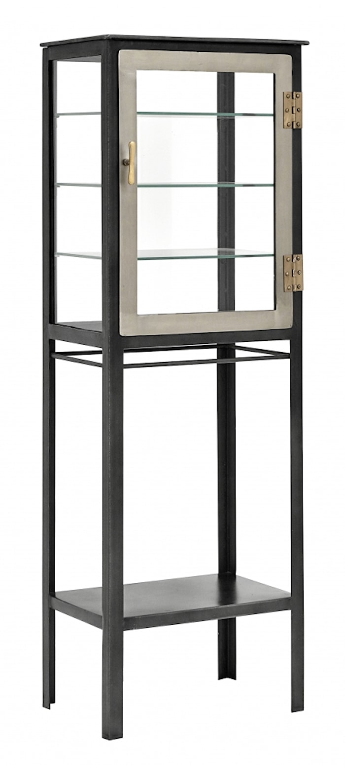 Armario vitrina con estantería negro