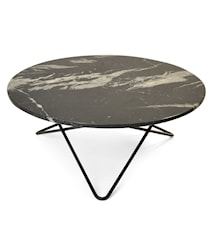 Large O Table Svart Marmor med Svart Ram  Ø100