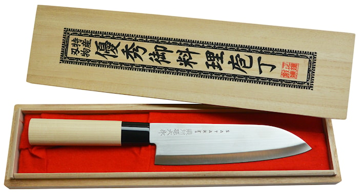 Houcho Santoku kokkekniv 17 cm i balsabox