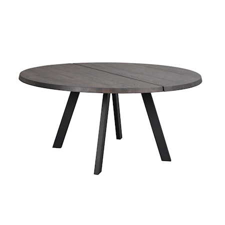 Rowico Home Fred matbord runt 160 mörkbrun ek/svart
