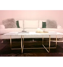 Ninety Table XL - Carrara marmor/mässingstomme H40 cm