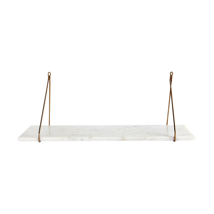 Shelf, Marble, White marble, 24x70 cm, Without brackets