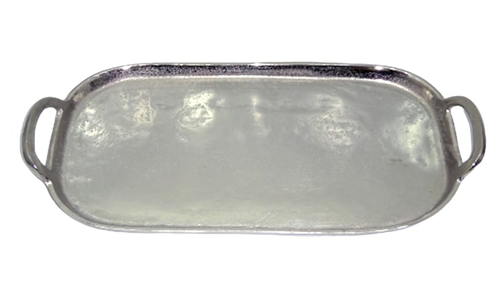 Sari Serveringsbricka oval aluminium handtag 41*19,5*4