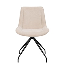 Rossport Matstol Snurr Beige Tyg/Svart Metall