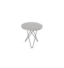 Tall Mini O Table Hvit Marmor med Svart Ramme Ø50