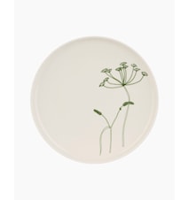 Oiva / Elokuun Varjot tallerken 25 cm hvit/grønn