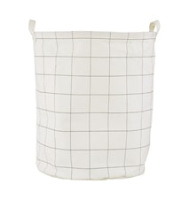 Laundry Basket Squares Ø 40x50 cm White/Black