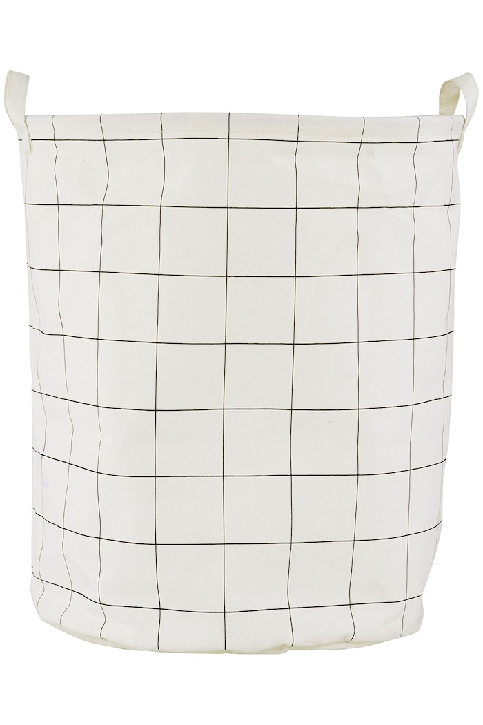 Laundry Basket Squares Ø 40x50 cm White/Black