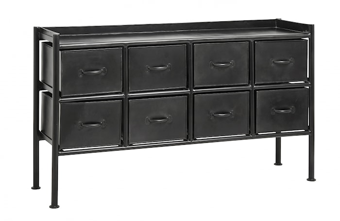 Buffet avec 8 tiroirs 66 x 31 x 116 cm noir