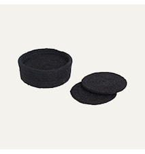 Ella Lasinalunen 6-pakkaus Juutti ø 10,5 cm Musta