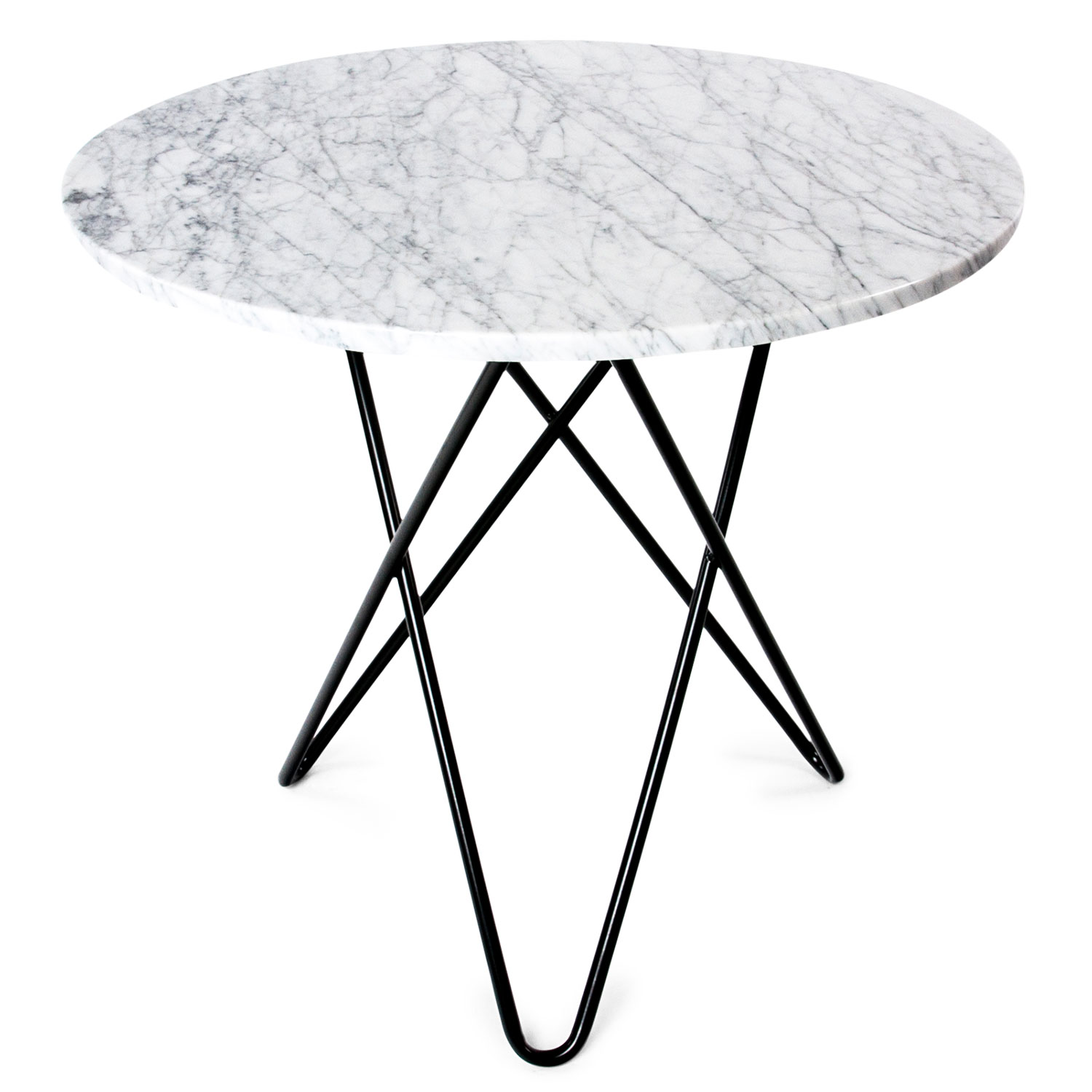 O Table Matbord SvartMatt Vit Marmor Ø80 – OX DENMARQ O Table Matbord MässingBrun Marmor Ø80 | Confident Living