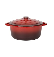 Cast iron pot 6 L Enamelled Red