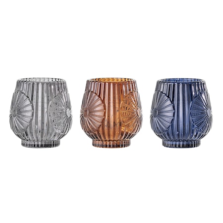 Ljuslyktor Multi-color Glas set av 3