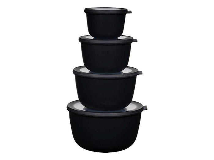 Cirqula Bowl Set Black Tall 4 pieces