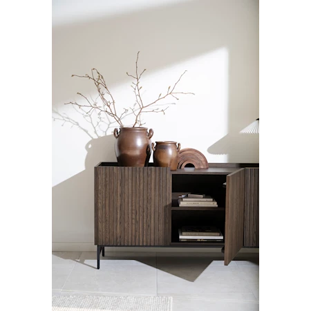 Halifax Sideboard 160x40 cm Ek/Metall Brun/Svart