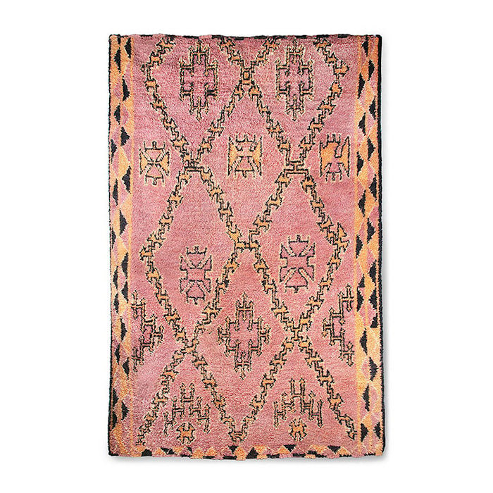 Håndlaget Woolen Berber Teppe Terra/Orange 180x280 cm