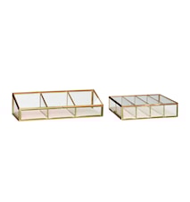 Box Glas Canvas Mässing 3 st