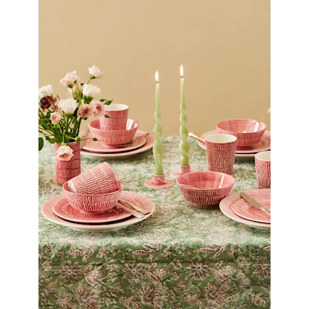 Stripes Assiett Ø21 cm Keramik Rosa