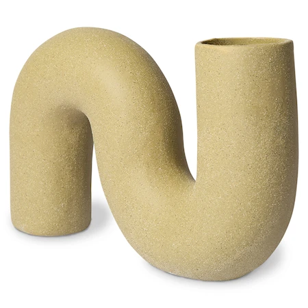 HK Objects Vas Vriden 6x16 cm Keramik Matt Oliv